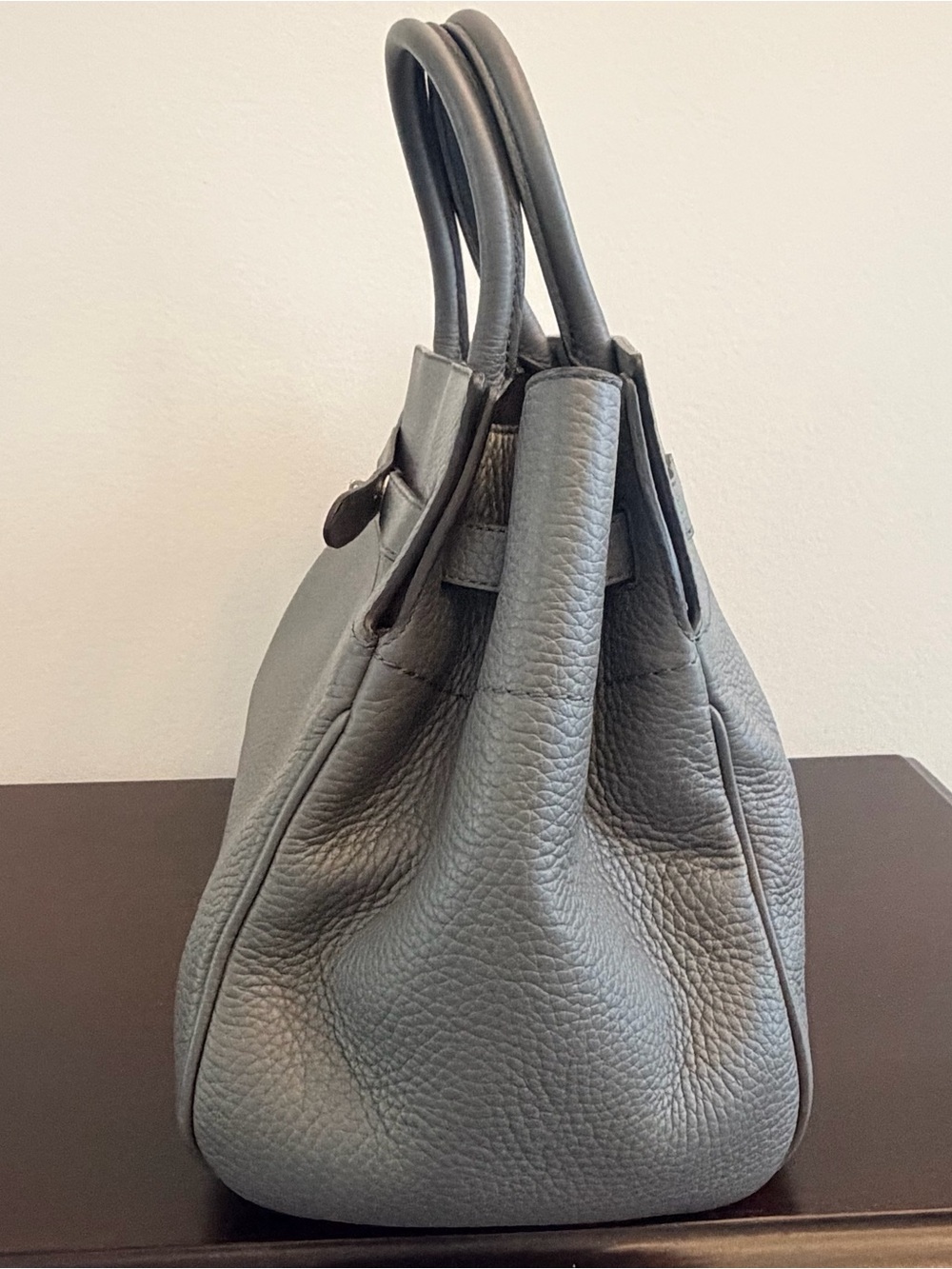 100% Authentic Mulberry Grey Pebbled Leather Belted Bayswater Bag - Picture 5 of 9
